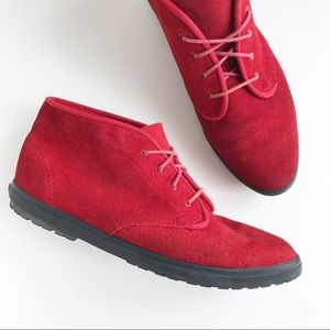 VTG Keds | Red Suede Leather Ankle Bootie